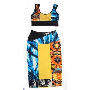 CJJBOUTIQUE PENCIL SKIRT & CROP TOP SET
